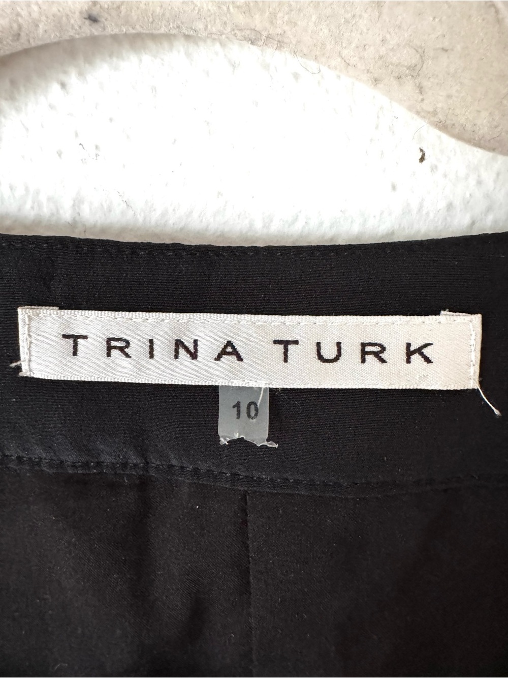 Trina Turk Black Embroidered Tie-Waist Tunic Dress with Colorful Floral Neckline - Picture 4 of 13